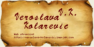 Veroslava Kolarević vizit kartica